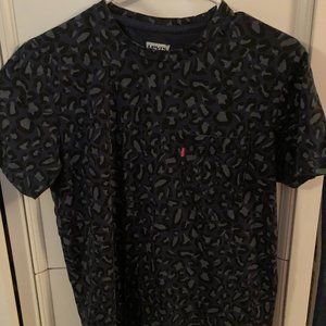 levis cheetah t-shirt blue gray black